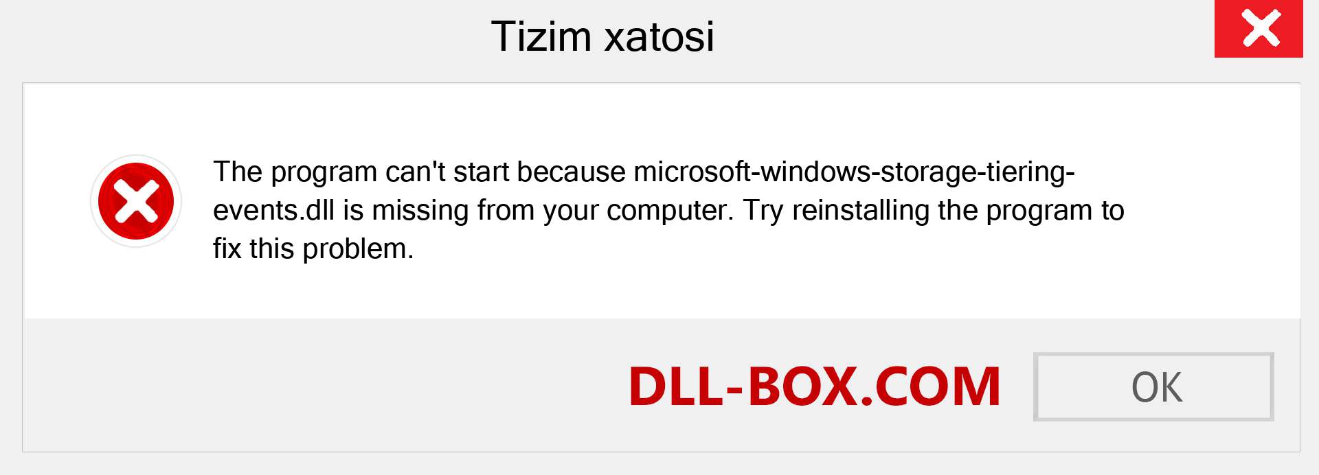 microsoft-windows-storage-tiering-events.dll fayli yo'qolganmi?. Windows 7, 8, 10 uchun yuklab olish - Windowsda microsoft-windows-storage-tiering-events dll etishmayotgan xatoni tuzating, rasmlar, rasmlar